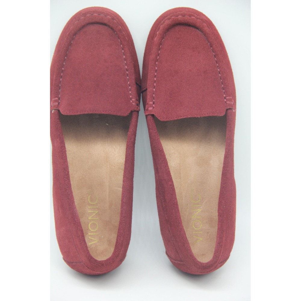 VIONIC Debbie Red Suede Leather Driving Loafer Women Size 6 Slip On Classic - Picture 7 of 13